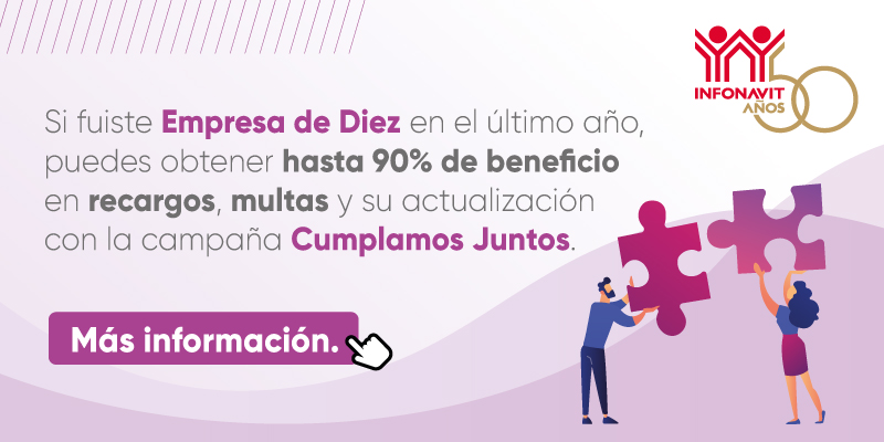 ¿Sabías que si fuiste una empresa de diez en el último año, puedes obtener hasta un 90% de beneficio en recargas, multas y su actualización con la campaña cumplamos juntos?
Más información en : bit.ly/3GdHeND
#CANACINTRA #Monclova #LaFuerzaDeLaIndustria #INFONAVIT