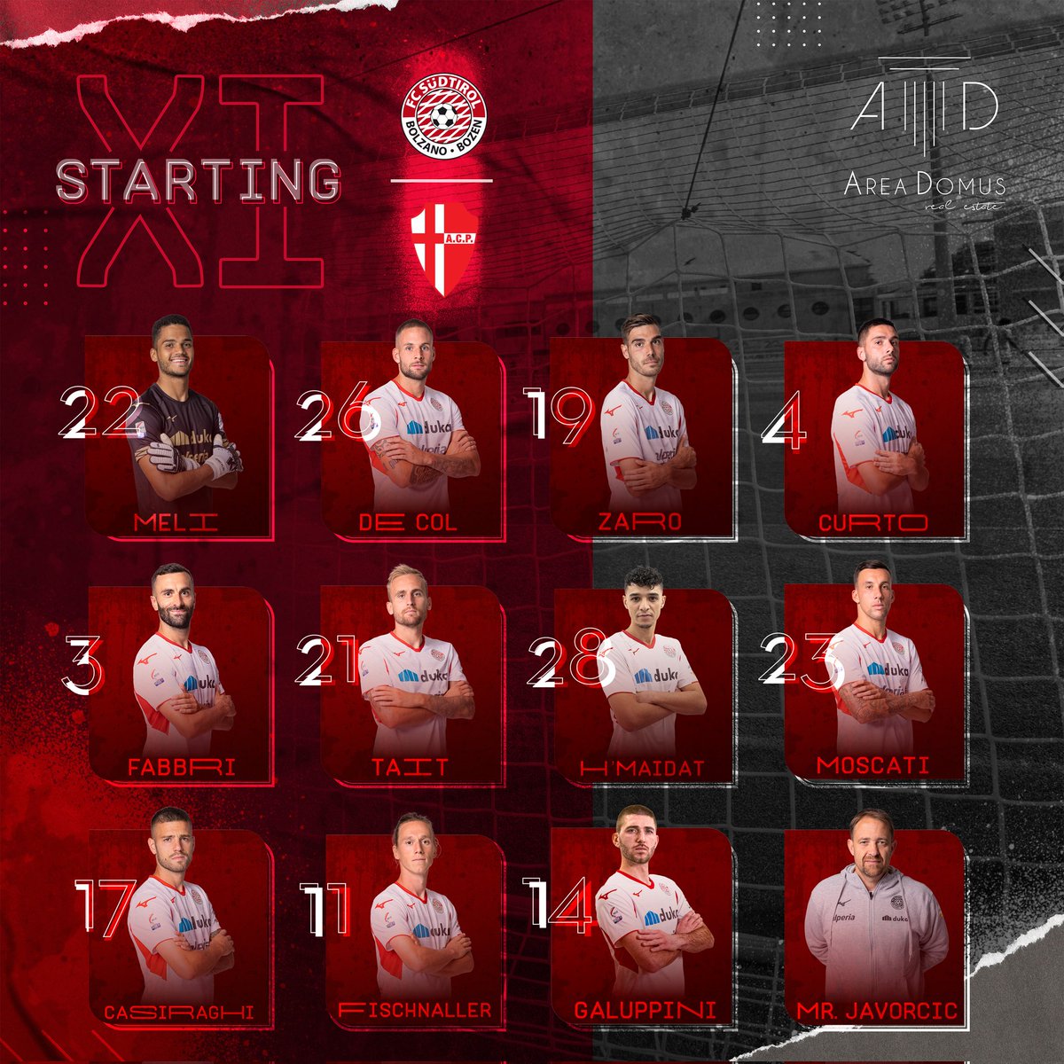 fclubsuedtirol's tweet photo. ⚪FORMAZIONE🔴
L'1️⃣1️⃣ scelto da Mister Ivan #Javorcic per la sfida con il @PadovaCalcio
#FCS #FCSüdtirol #Whitereds #CoppaItalia #CoppaItaliaSerieC #SerieC #passion #FCSPAD #FCSüdtirolPadova #6marzo https://t.co/CXiEdOfrQy