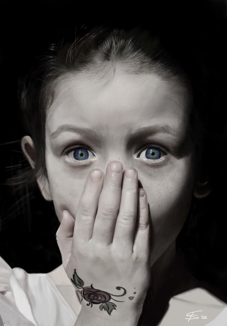 Can you believe the photo-realism of this portrait?! It took almost 40 hours to create and was made by Stefano, one of our talented team members in Italy, using iPad Pro with Procreate and Apple Pencil.