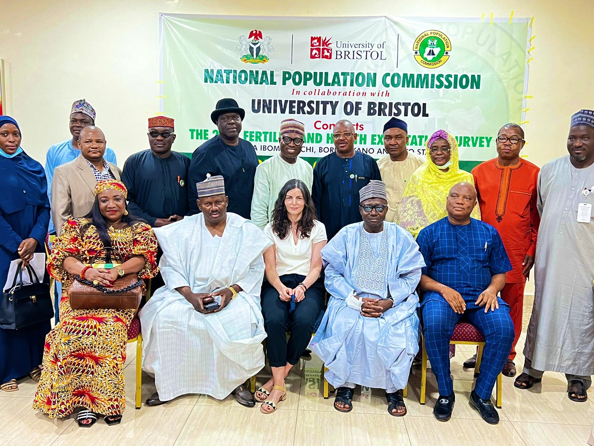 NBS_Nigeria's tweet photo. The Statistician-General of the Federation @SG_SBHarry attended and gave goodwill remarks at the opening ceremony of the training of enumerators for the 2022 Fertility and Health Expectation Survey, organized by @natpopcom in collaboration with NBS, @Fmohnigeria and @BristolUni https://t.co/ErhZpp6iIe