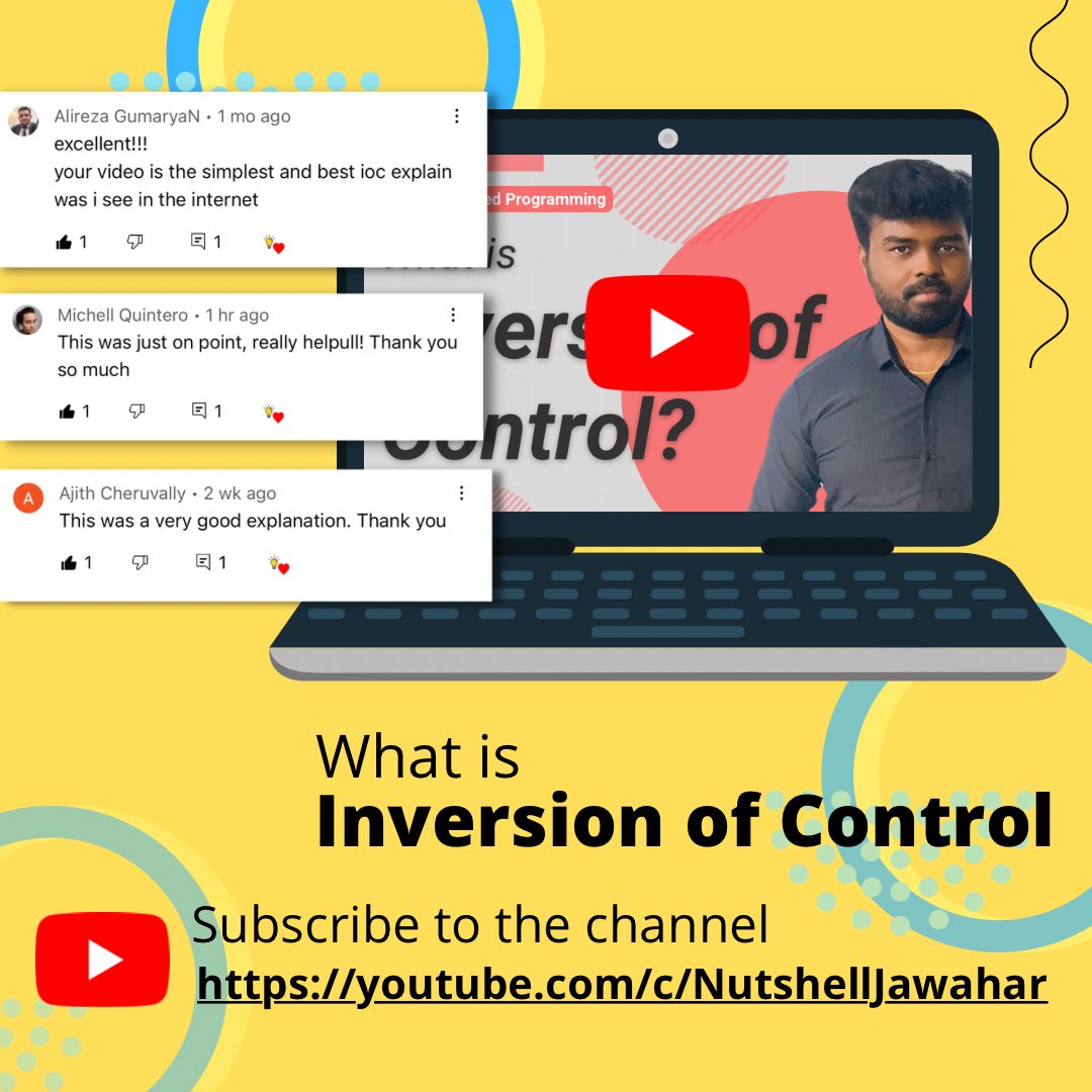 jawahars_16's tweet image. What is inversion of control? 
youtu.be/JM1-WDihR8M
#inversionofcontrol #oops #programming #Coding #OpenSource #codinglife #100daysofcodechallenge #javascript #golang #CodeNewbie