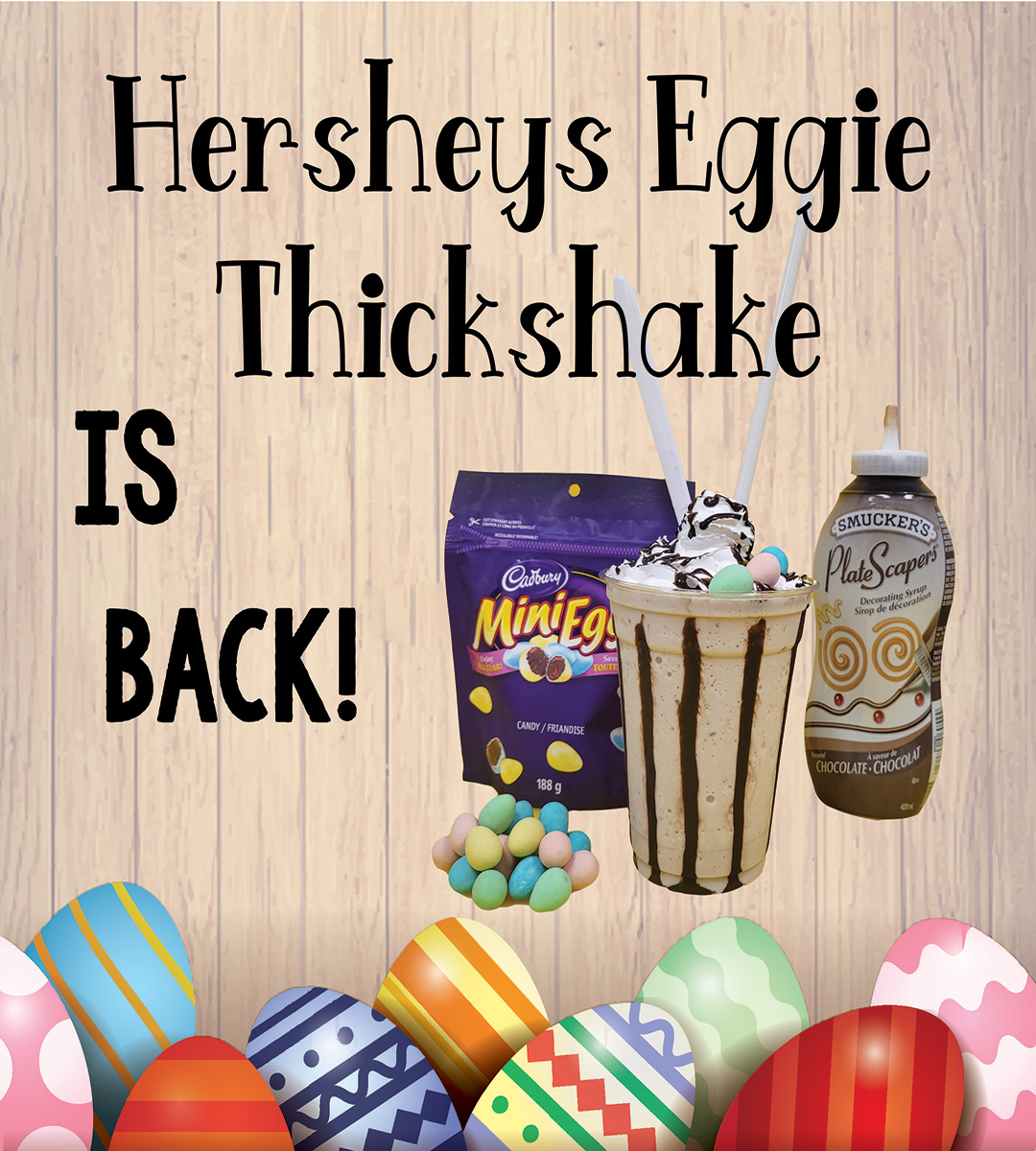 eatkonz's tweet photo. Konz Easter Eggstravaganza is back from now until the end of Easter! Our Hershey's Eggie thickshake with chocolate, Hershey's Egg ice cream, whipped cream and mini eggs are perfect for Easter!
.
.
#Easter #Hersheys #minieggs #Konzpizza #milkshake #icecream #chocolate #easterbunny https://t.co/7Or1qDZVHB