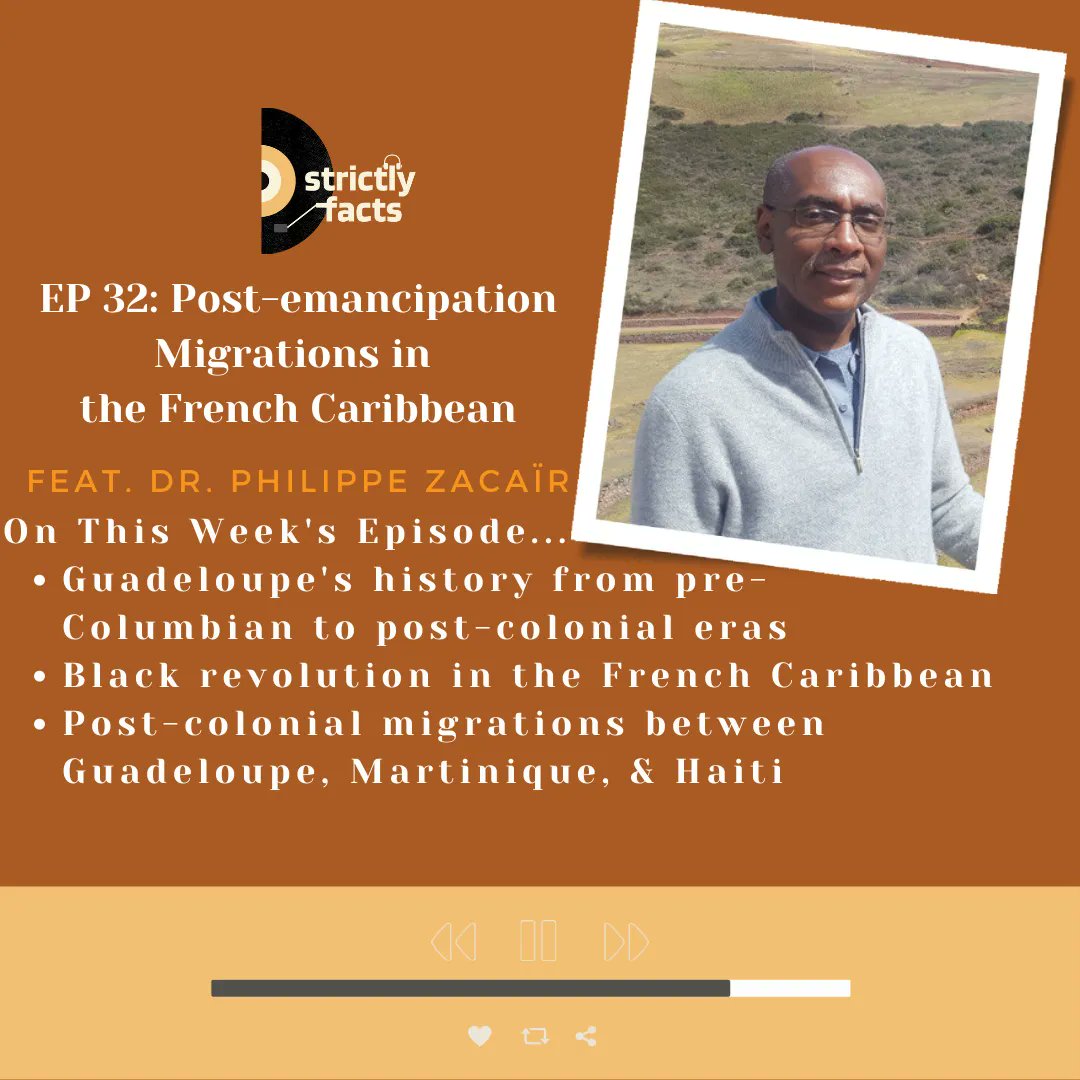 Back again with another #StrictlyFactsWednesday hit! This time we're joined by Dr. Philippe Zacaïr to discuss French Caribbean migrations and the legacies of freedom and autonomy as seen through Haiti. Check out the episode now and tag us in your thoughts! buff.ly/3DJSGkG