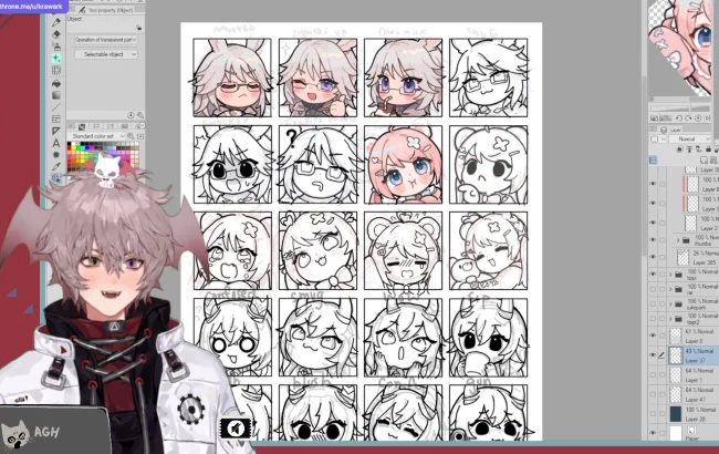 Mini progress today on this emote batch! 
Thank you yall for accompanying me in the weirdest hours LMAO Really appreciate all the chatting, follows, subs/gift subs and raids! 
Now I shall slumber, I wanna do BOTW reattempt stream tmr hold me accountable pls 