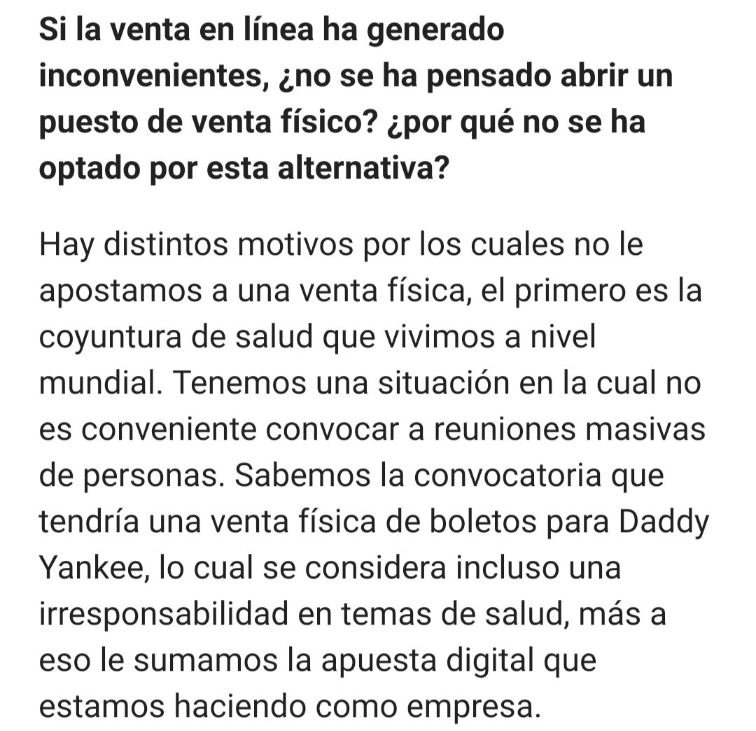 leylacastagneto's tweet photo. Respuesta del representante de central tickets a diario El Universo, una respuesta sobre el xq No hubo puntos físicos? 🤔 ... Q pésima respuesta o sea q para poner puntos físicos de venta de boletos ahí se hay Covid???
#daddyyankee #centralticketsec https://t.co/UcQaVlaoSa