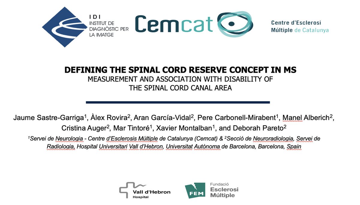 Grateful to @AANMember for giving us the opportunity to present our research as a platform communication today #AANAM - Many thanks to all coauthors, #MS PATHS collaborators and study participants <a href="/cemcat_em/">Cemcat</a> <a href="/idi_cat/">Institut de Diagnòstic per la Imatge · IDI</a> <a href="/VHIR_/">Vall d'Hebron Institut de Recerca</a> <a href="/vallhebron/">Vall d'Hebron</a> <a href="/icscat/">ICS. Generalitat</a>