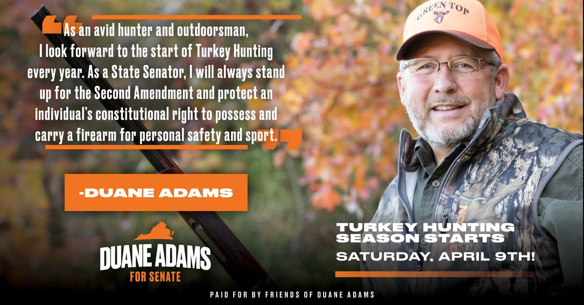 DuaneAdamsVA's tweet photo. My favorite day of the year is just around the corner! #springturkeyseason https://t.co/0oPijpq3RD