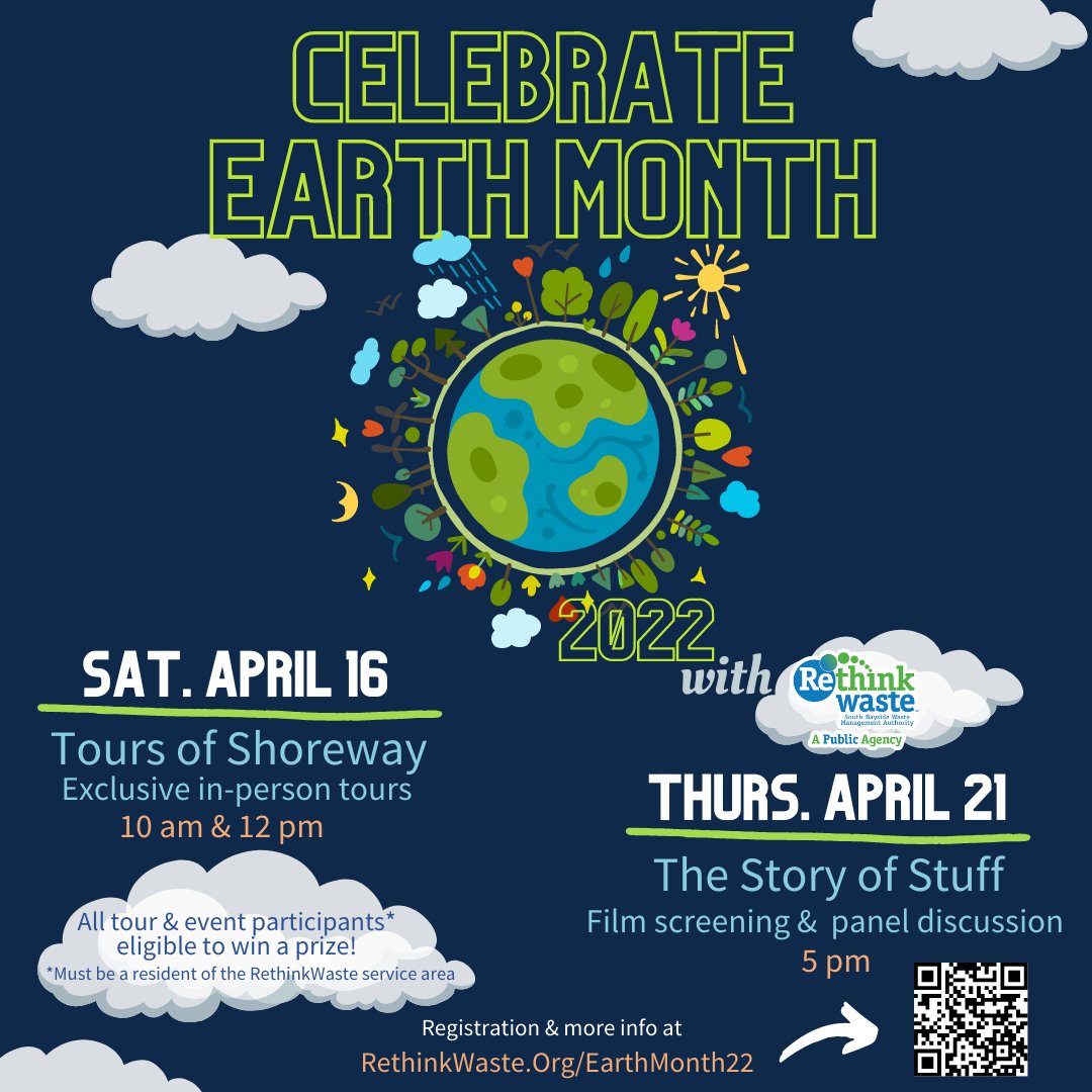 Carole Groom (@carolesanmateo2) on Twitter photo Celebrate Earth Month this April with <a href="/RethinkWaste/">RethinkWaste</a> ! They are hosting both an in-person and virtual event.
Register for these no-cost events at RethinkWaste.org/EarthMonth22. Celebrate Earth Month this April with <a href="/RethinkWaste/">RethinkWaste</a> ! They are hosting both an in-person and virtual event.
Register for these no-cost events at RethinkWaste.org/EarthMonth22.