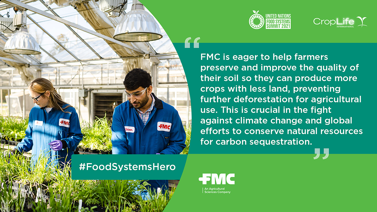 CropLifeIntl's tweet photo. As the world continues to focus on transforming @FoodSystems, we're featuring our #FoodSystemsHeroes who make agriculture more #sustainable in working towards the @UN #SDGs. Next up is @FMCCorp to continue the series. #FoodSystemsHero #FoodSystems https://t.co/bIjaIh2sGJ https://t.co/v1X62Zsq7q
