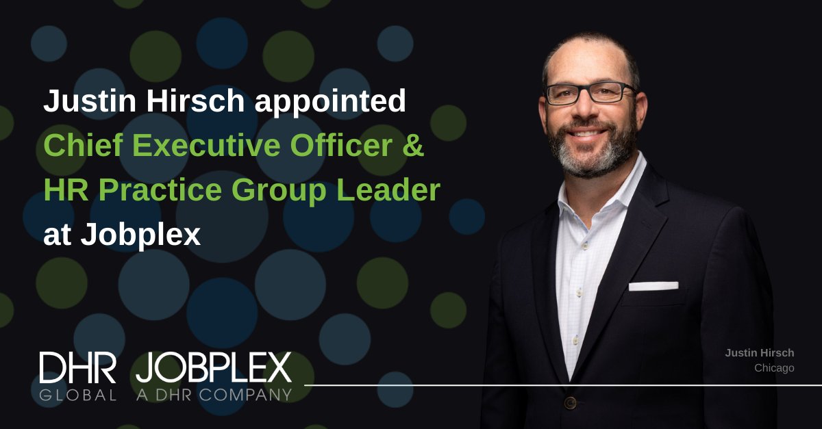 We’re pleased to share that @JustinHirsch1 has been promoted to Chief Executive Officer and Human Resources Practice Group Leader at Jobplex. bit.ly/CEOjobplex #executivesearch #HumanResources