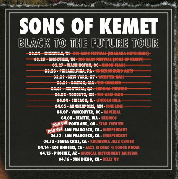Thank you to everyone that’s come to a show so far, it’s been transcendent. 

West Coast kicks off tomorrow and tickets are selling fast so grab yours now shabakahutchings.com/tour/