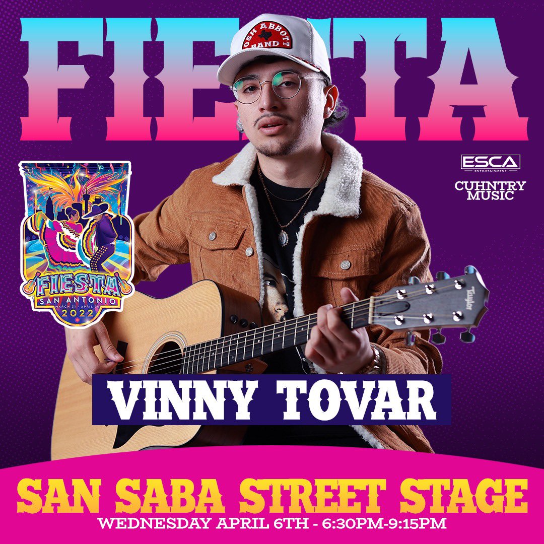 VinnyTovar_'s tweet photo. Today is the day!

Im making my fiesta debut at the market square!

Tell ya friends and meet us at the market square today . The band 
&amp; myself play 6:30-9:15!

Hope to see y’all tonight 🎉🤠🍻💜 https://t.co/xdKvOUvVHg