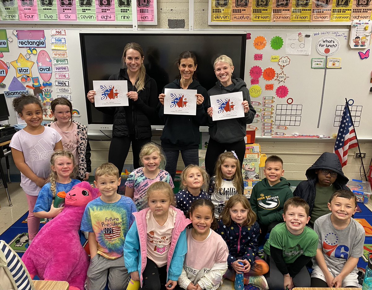 Ms. Ramella, Mrs. Arnold and Mrs. Randle get the PAW power award for starting our after-school running club!