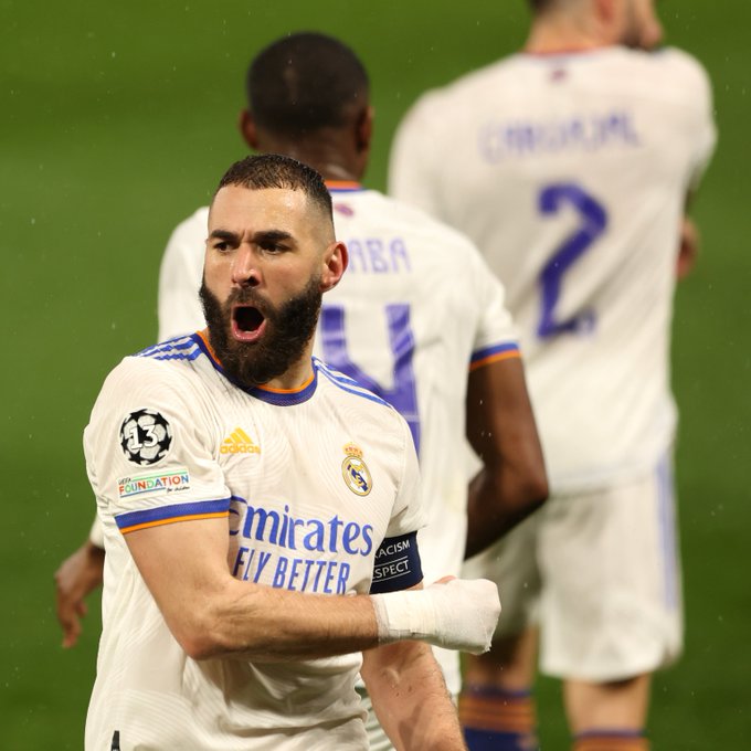 Chelsea-Real Madrid maçında Benzema'nın gol sevinci