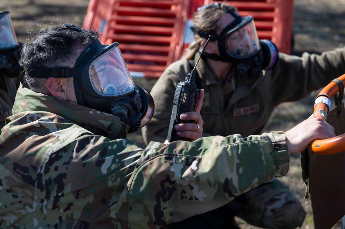 149FW's tweet photo. Our MDG #Gunfighters performed CERFP training. They may be called upon to assist domestic operations within FEMA region 6. #DYK the "C" in "CERFP" stands for CBRN (chemical, biological, radiological and nuclear), and is big part of their "ERFP" (enhanced response force package). https://t.co/sUdk9h1g4Q