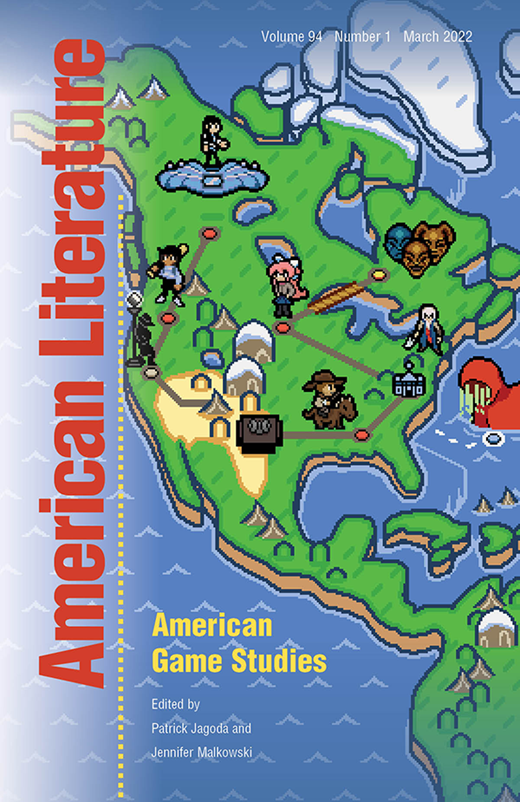 amlitjournal's tweet photo. The "American Game Studies" special issue of American Literature, edited by Patrick Jagoda and @jmalkows, is now available online:  https://t.co/OpksWzOymF. Find the TOC in the thread below! https://t.co/6gr4fOPnyM