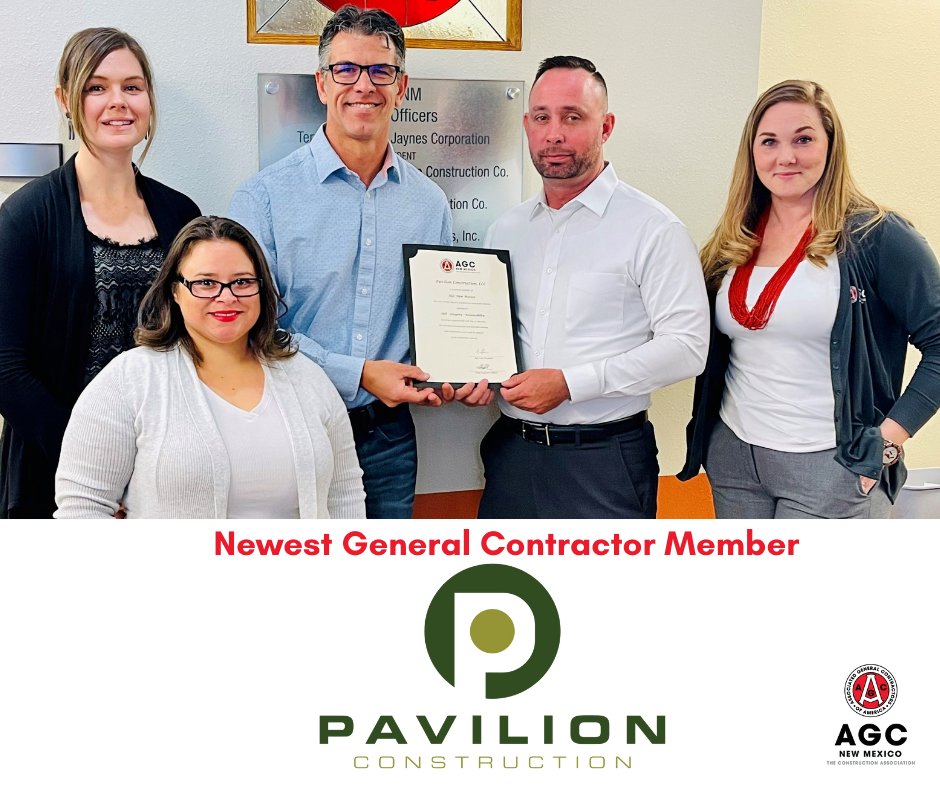 Today we had the privilege of welcoming our newest General Contractor member, Pavilion Construction, to AGC New Mexico.  Sometimes the best introductions take place over doughnuts and coffee.

We are so excited to work with and serve Pavilion. Welcome to the AGC Family!