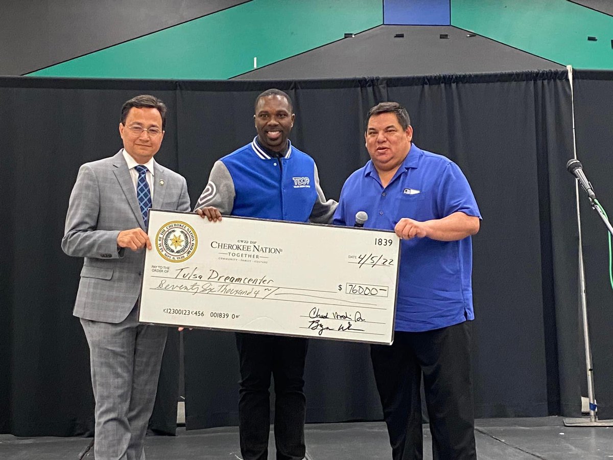 joedeerecnd13's tweet photo. So glad we could support Tim Newton &amp; the Tulsa Dream Center, as well as support economic development on the Cherokee reservation right here in Tulsa. TDC has been a wonderful community partner all throughout the pandemic. Looking forward to the future! 
#CherokeeNation
#D13 https://t.co/t5KFCgqxUc