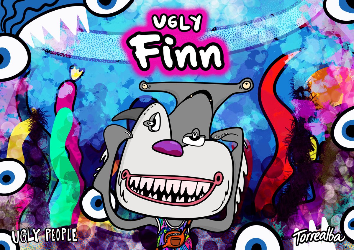 UglyPeopleNFT's tweet photo. Introducing our new friend…👀

Ugly Finn🦈: The protector of the ocean and seas in the Uglyverse. Finn may have a tough outer appearance, but on the inside they are friendly, generous and loving...until hunger strikes😅. Finn loves all his ugly fishy friends 🐠 https://t.co/WkMGGhiXK6