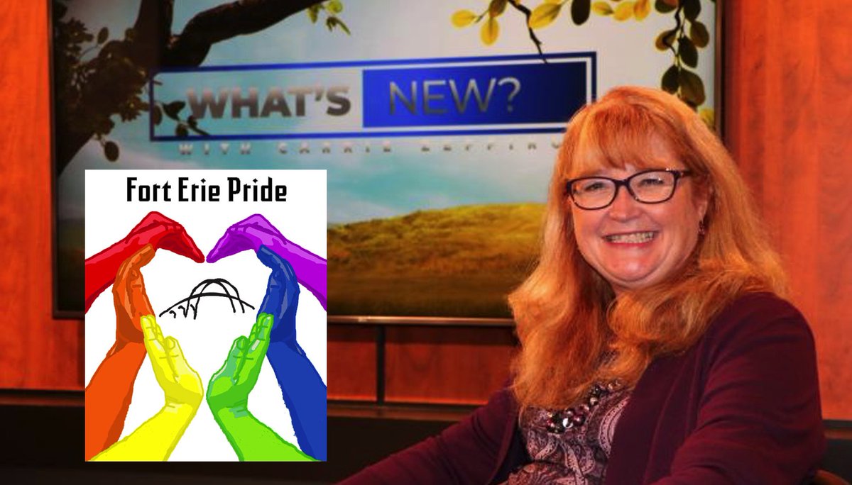 PrideFort's tweet photo. Check out the Fort Erie Pride interview on YourTV Niagara with host Carrie Zeffiro where she finds out "What's New?" Wednesday April 6 &amp; 13 at 7:30 PM and Sunday April 10 &amp; 17 at 11:30 AM on Cogeco Ontario Ch. 700 and Ch. 100 on Epico. 
https://t.co/GGyQpCax6E https://t.co/MH25QP0xQD