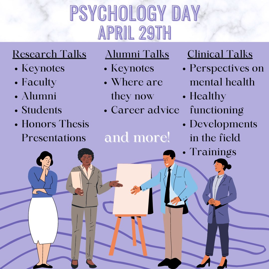 23 days left until the 7th annual IUP Psychology Day! This will be a great opportunity to connect with alumni and current students while watching alumni, research, and clinical presentations!