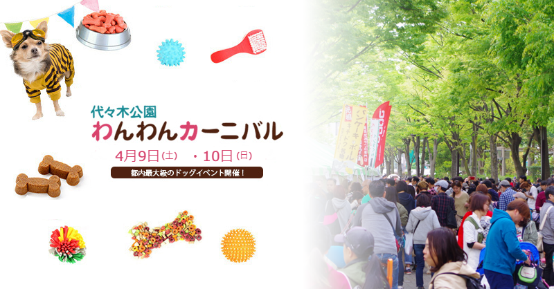 yoyogiwan's tweet photo. 【豪華プレゼントあります！】
4月9日、10日に都内最大級のスケールで代々木公園わんわんカーニバルを開催します！80店舗を超える大人気ショッピングモールやイベントなど盛りだくさん。ドッグカフェもあるのでわんこと一緒に遊びに来てね♪♪  https://t.co/zC7Bygc8gp
#代々木公園わんわんカーニバル https://t.co/h89f1pma3R