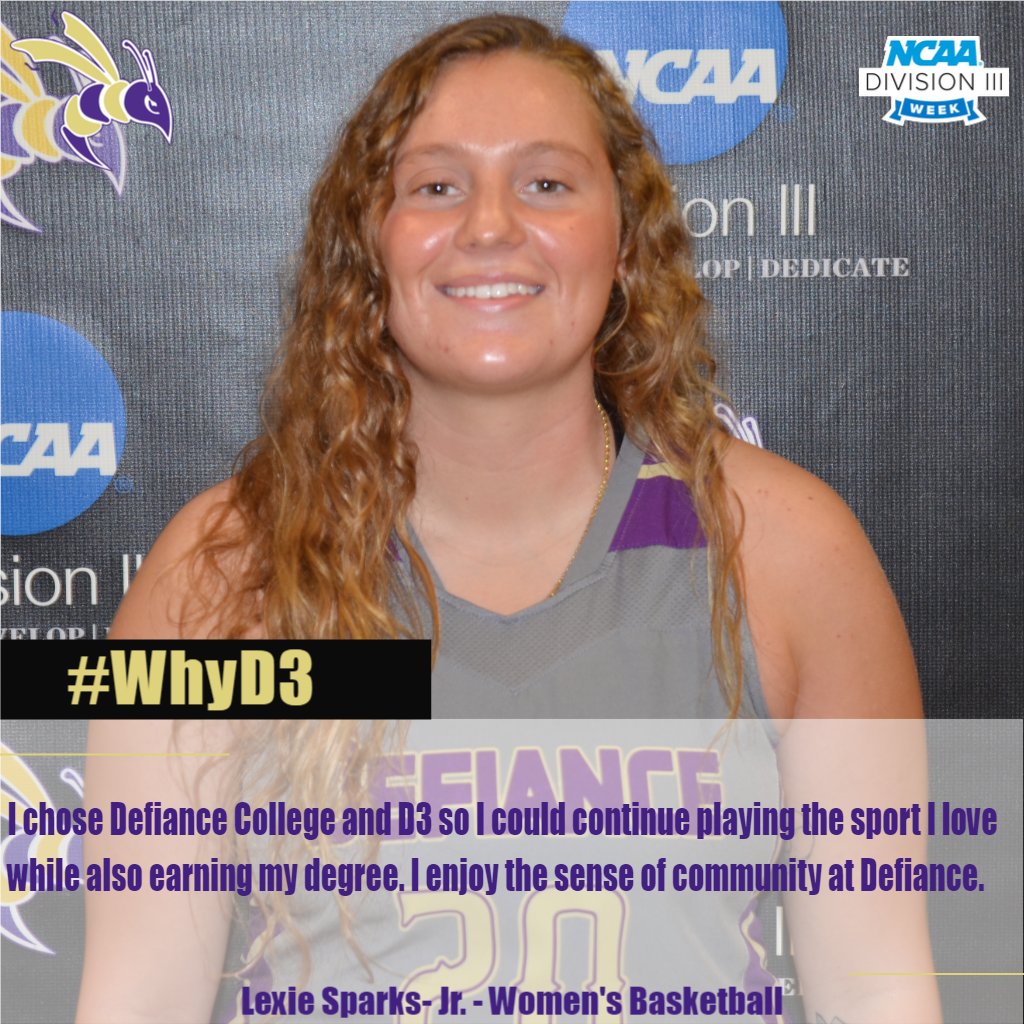 DC_Athletics's tweet photo. Our #WhyD3 and #WhyDC testimonials continue with responses from @DCWB_! @defiancecollege #D3Week #JacketNation https://t.co/OZ5ccc5xYl