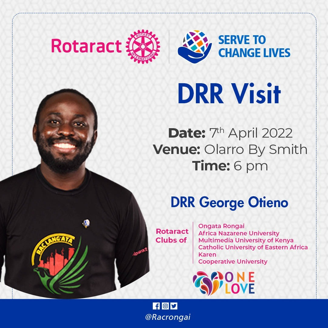 DRR Visit to the diaspora. Joint Fellowship with Rac Karen, RacMMU, RacANU, RacCUEA and RacCU . This Thursday at Olarro By Smith