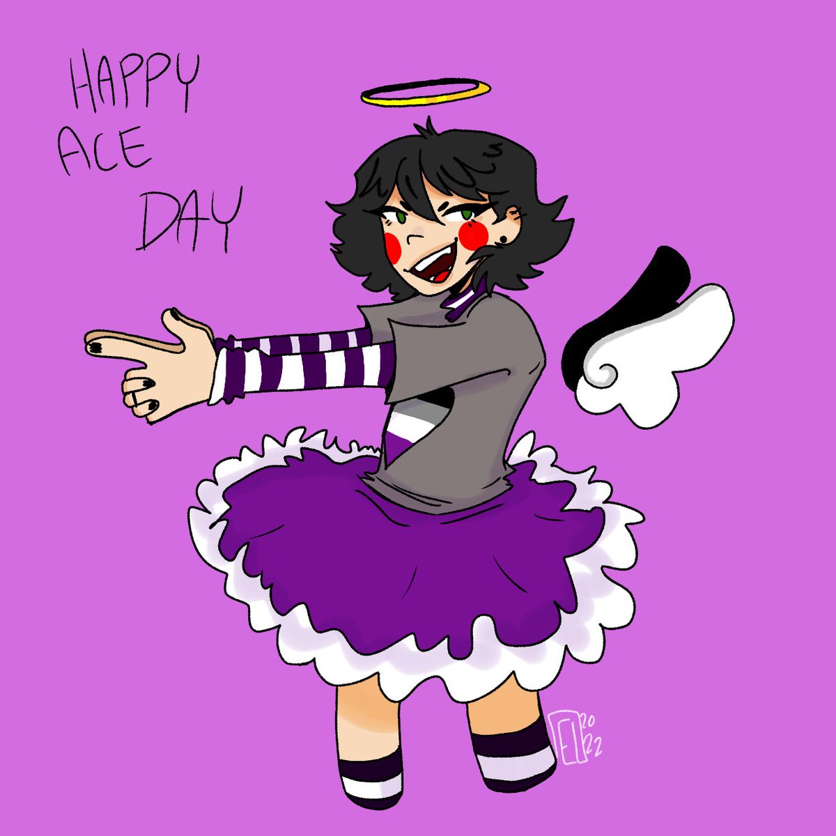 Acmeicecream's tweet photo. HAPPY INTERNATIONAL ASEXUALITY DAY FROM MY FAVORITE PYRO #internationalityasexualityday #happyaceday #felicitymyers #whispertoen #oc #asexual #drawing #art https://t.co/p1aq0jLaNb