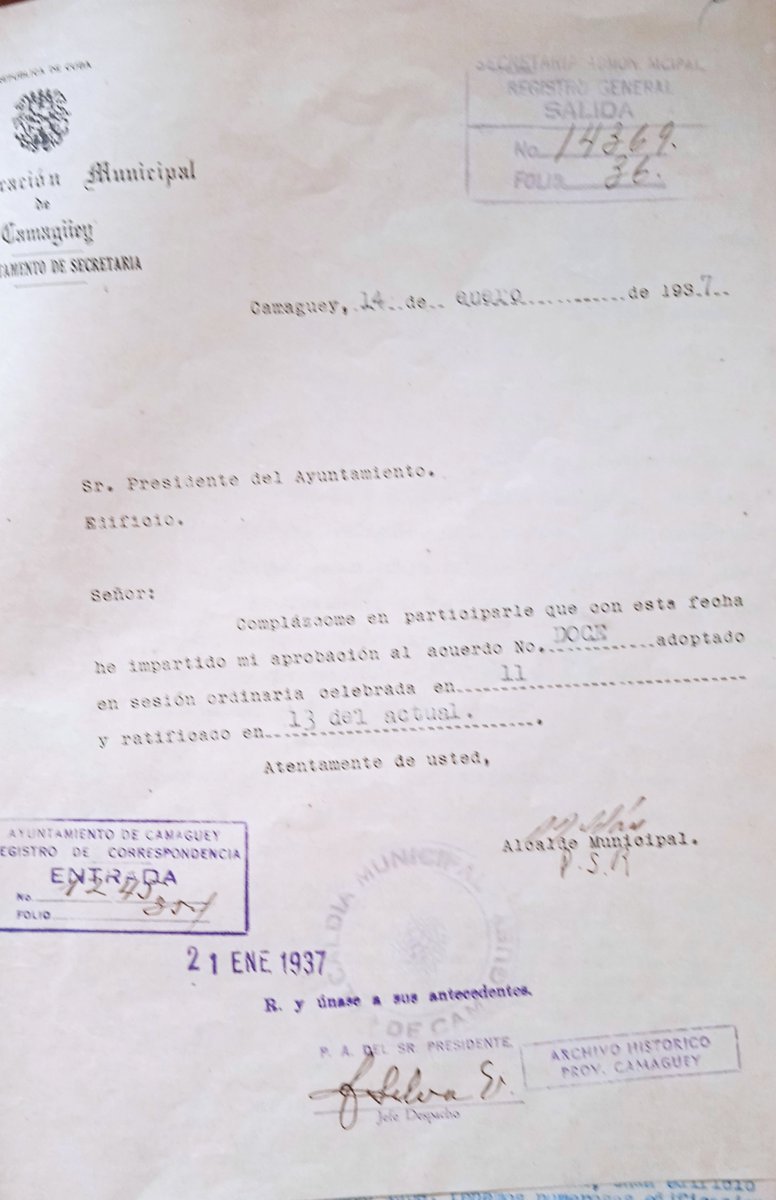 #FondosDocumentales. #AyuntamientoCamagüey.Expediente relativo la declaración de esta plaza como Monumento Nacional, en el que encontramos las sesiones de la Cámara Municipal y los acuerdos del Ayuntamiento de Camagüey