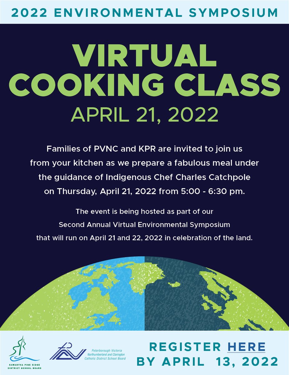 kprschools's tweet photo. Don’t miss an exciting opportunity to join Indigenous Chef Charles Catchpole for a virtual cooking class on Thursday, April 21 from 5:00 – 6:30pm. This event is being hosted as part of our Second Annual Virtual Environmental Symposium! Register online at: https://t.co/SvEp0NKPu9 https://t.co/3w3jHMUCU8