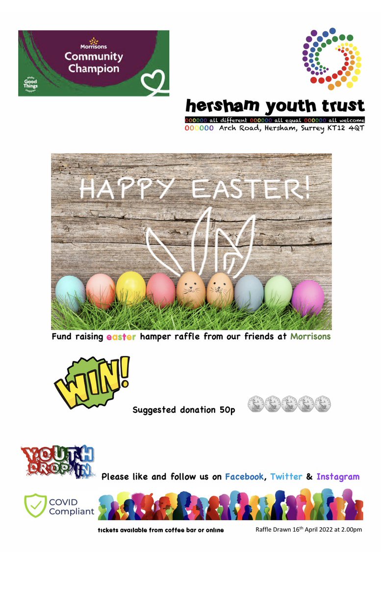 A huge thank you to our sponsors at Morrisons for the two easter raffle hampers prizes #WeybridgeMorrisons #Community #HYT