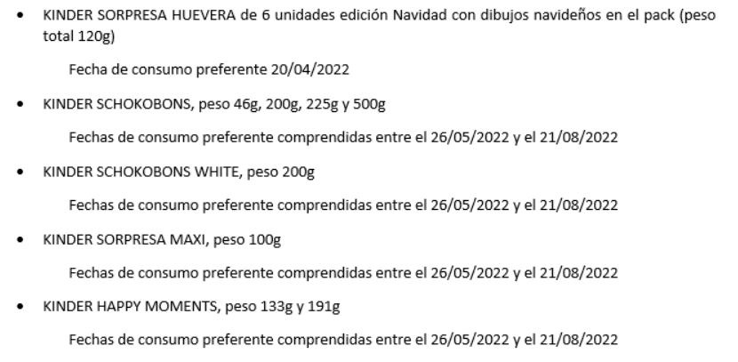 AESAN_gob_es's tweet photo. ⚠️ Alerta por retirada de determinados lotes de productos Kinder fabricados en Bélgica. Ver detalles de los productos implicados ⬇️

🚫 No consumir

📌 https://t.co/NFBuGHde85 https://t.co/wqNIZ1jpVd