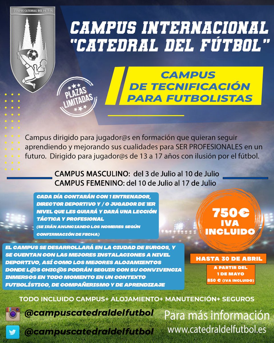 LaFactoriaBCF's tweet photo. ¶ CAMPUS INTERNACIONAL ¶
         * Catedral del Futbol *

|• El @BCFPromesas colaborara con la Edición del Campus Internacional
"Catedral del Fútbol" que contará con jugadores y entrenadores de 1er nivel, así como invitados diarios del máximo nivel dentro del mundo del fútbol https://t.co/LdtZQaOrGU