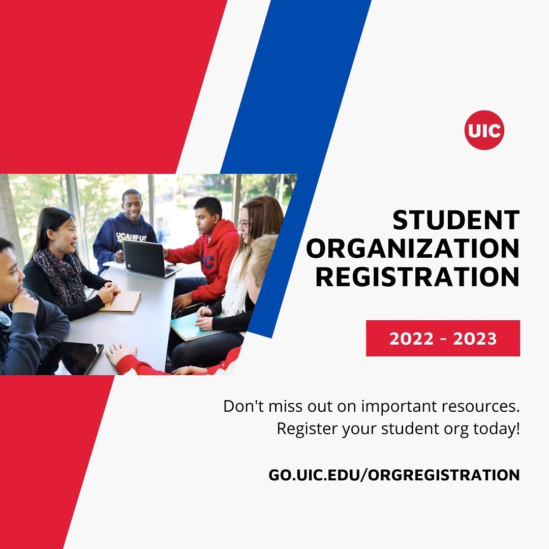 UICCSI's tweet photo. Don’t delay – register your student org today! Visit https://t.co/hJHwqQgosA for more information! https://t.co/43p23GUkQh