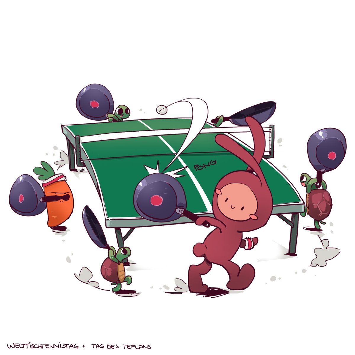 Heute ist Welttischtennistag und Tag des Teflons! #kuriosefeiertage #kleineKunstklasse