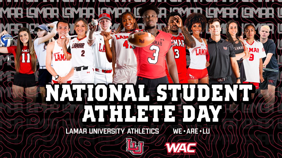 LamarAthletics's tweet photo. Happy National Student Athlete Day to our Cardinals! 🔴 🐦
#WeAreLU https://t.co/WAmJFvbC9T
