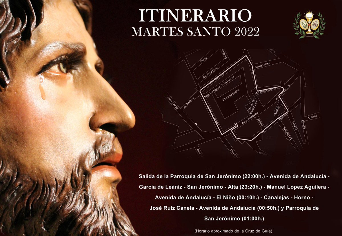 ITINERARIO MARTES SANTO 2022