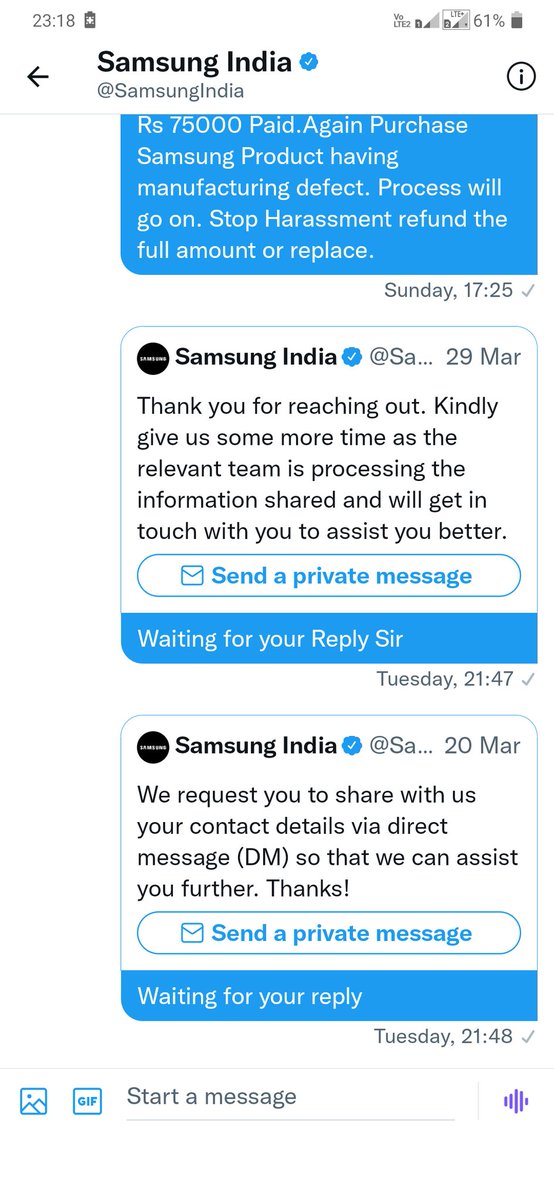 aggarwalclasses's tweet photo. @SamsungIndia Technician from Samsung visited 22/03/2022. He failed to fix the problem. He told me there is internal leakage and its manufacturing fault and irreparable. Which is confirmed by your fellow Samsung team member on phone call. Now replace my refrigerator. https://t.co/zZ7ypUezf4