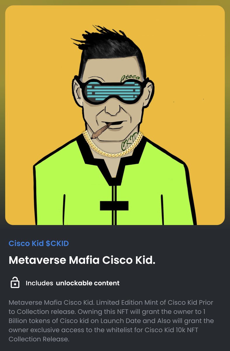 xalphaone_'s tweet photo. #Airdrop #3 incoming for #Ciscokid #NFT Currently as of right now 880 spots remaining. So hurry. 

Must Do the following : 
1.Tag 3 people or friends
2.Retweet this post   
3.Follow Twitter Acct 
👉 https://t.co/IgnRhacu2E

Must @ciscokidcoin and post proof with ETH address. https://t.co/iToBjkznkz