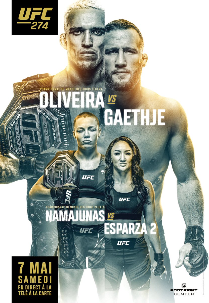 UFCFRA's tweet photo. L'#UFC274 annonce un banger de folie 😱 https://t.co/YwnIGjl3qv