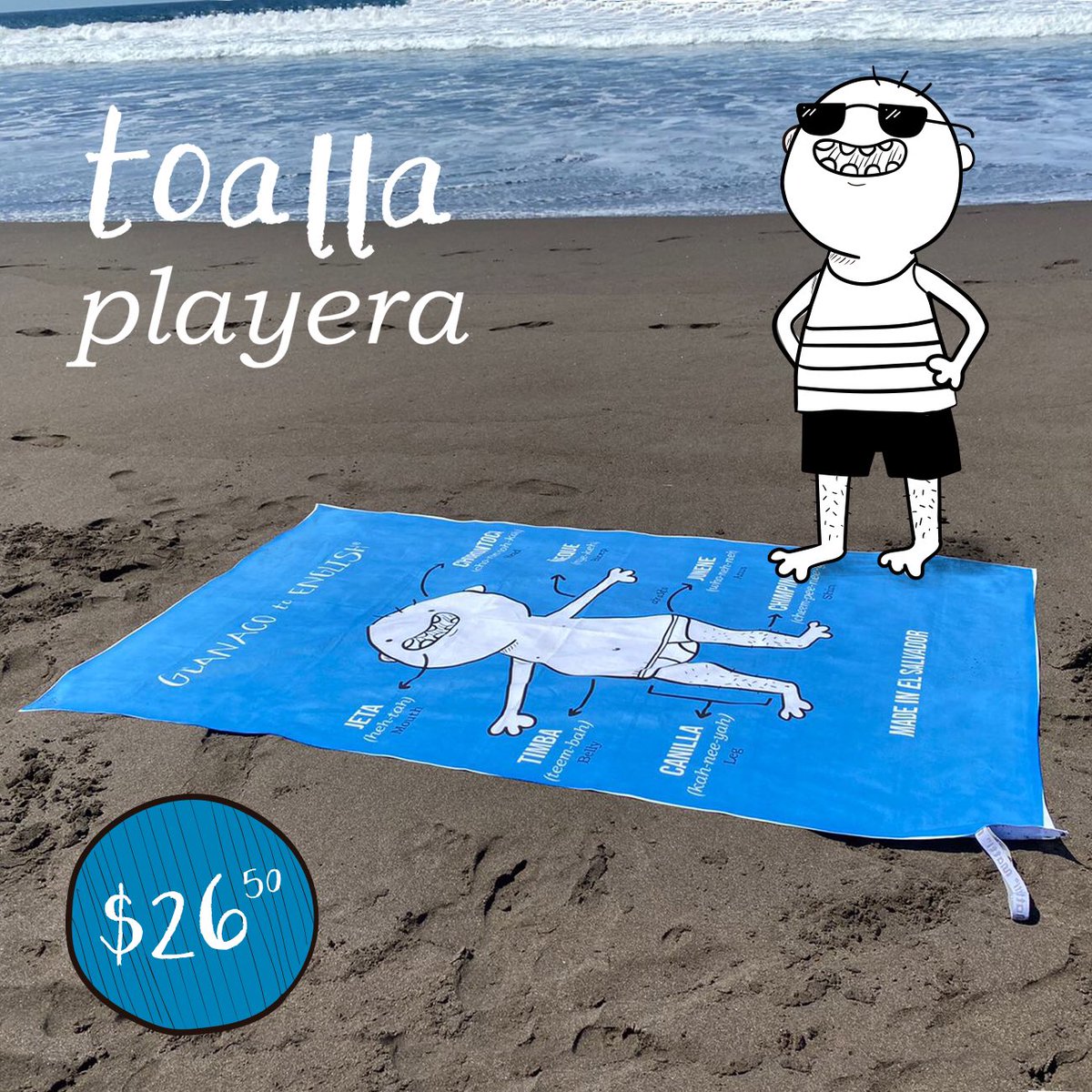 Guanaco2English's tweet photo. ⚠️BUZOS⚠️ 
New product alert para esta Semana Santa que está ahí nomasito ya! Toallas playeras de microfibra 😎🏖
Son suaves, secan en dos patadas, compactas y las más pipirisnais. 

Order yours now via DM; available para delivery en el área metropolitana. https://t.co/RKY7aCGEA7