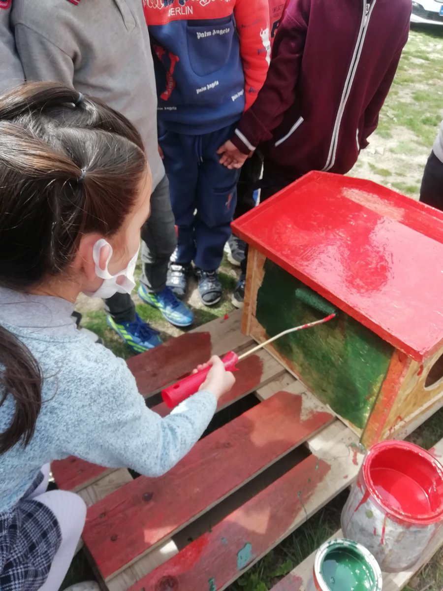 doc_enc's tweet photo. Bir Kalbe Dokun etwining projesi kapsamında yardımseverlik değeri etkinliğimiz için bir köpek evi yapıp, hep birlikte yardımlaşarak boyadık ve sokak canlarına yardım eli uzattık. @yasintepe @erdalkilinc27 @Gaziantep_MEM @sahinbeymem @etwgaziantep @GaziantepArge @zlem61874177 https://t.co/gbjpmbtySF