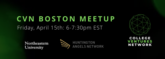 CollegeVentureN's tweet photo. 📢 CVN Boston Gathering 

⏲️ April 15th, 6-7:30pm EST
📍 Northeastern University 
⚡️ Hosted by @MaxRoseA in partnership with the Huntington Angels Network
📝 RSVP: https://t.co/VGQGeeZ1b8 https://t.co/gRLYDfiIUf