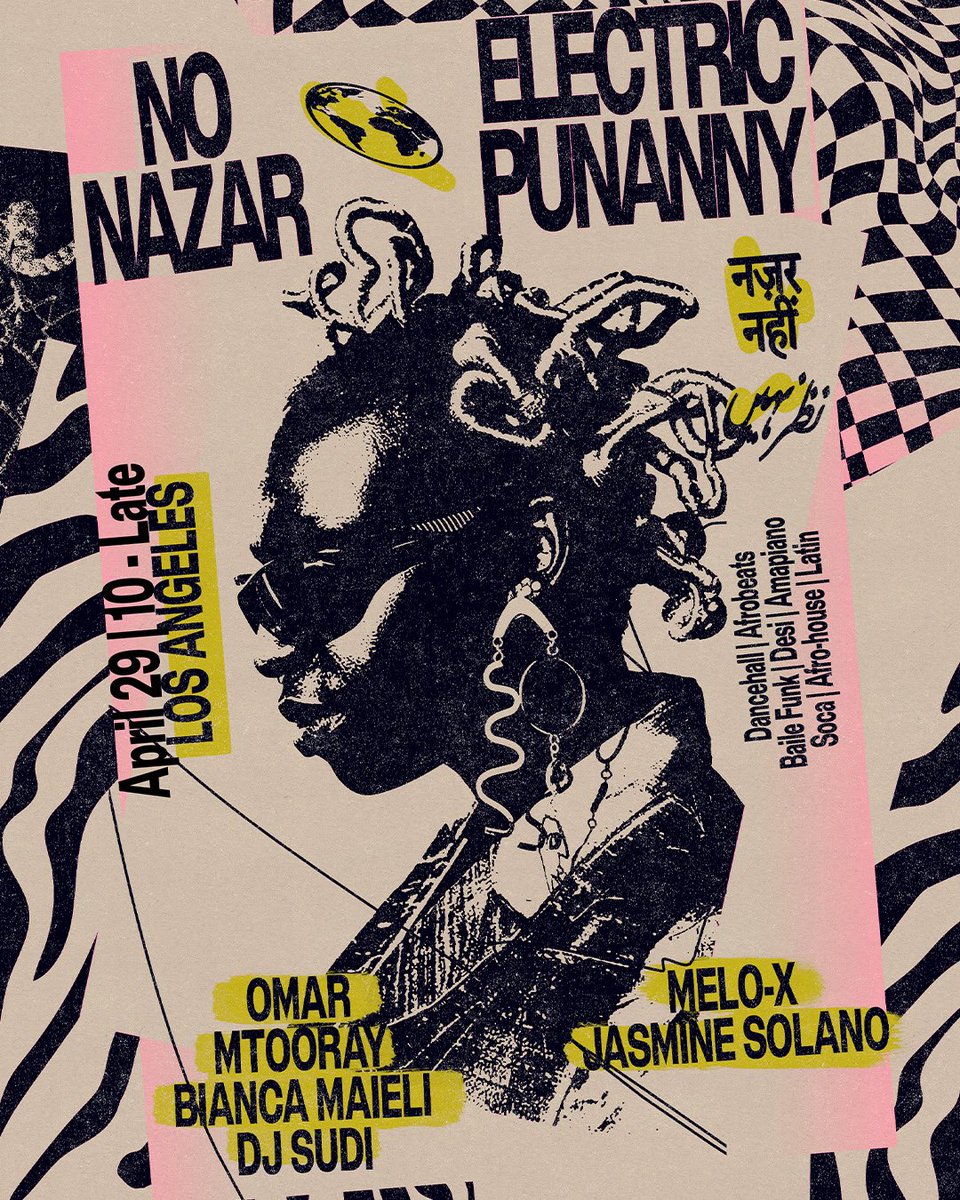 APRIL 29th @NoNazar_LA &amp; @ElectricPunanny are joining forces to bring you a musical event like no other, celebrating HYBRID SOUND💥 

Music by <a href="/MTooray/">Malinder</a> <a href="/djbiancamaieli/">bianca</a> <a href="/omarmakesmusic/">Omar ؏</a> <a href="/djsudi/">sudi</a> @meloxtra <a href="/xo_JSMN/">Jasmine Solano</a>!

Get your tix here: ti.to/foreigner/nona…