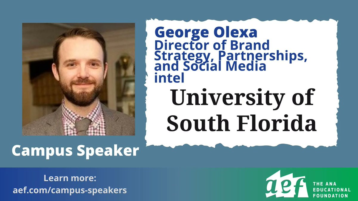 AEFNYC's tweet photo. George Olexa of @intel will speak with students from @USouthFlorida about social media today. #LearnWithAEF https://t.co/a5JLRZESJJ