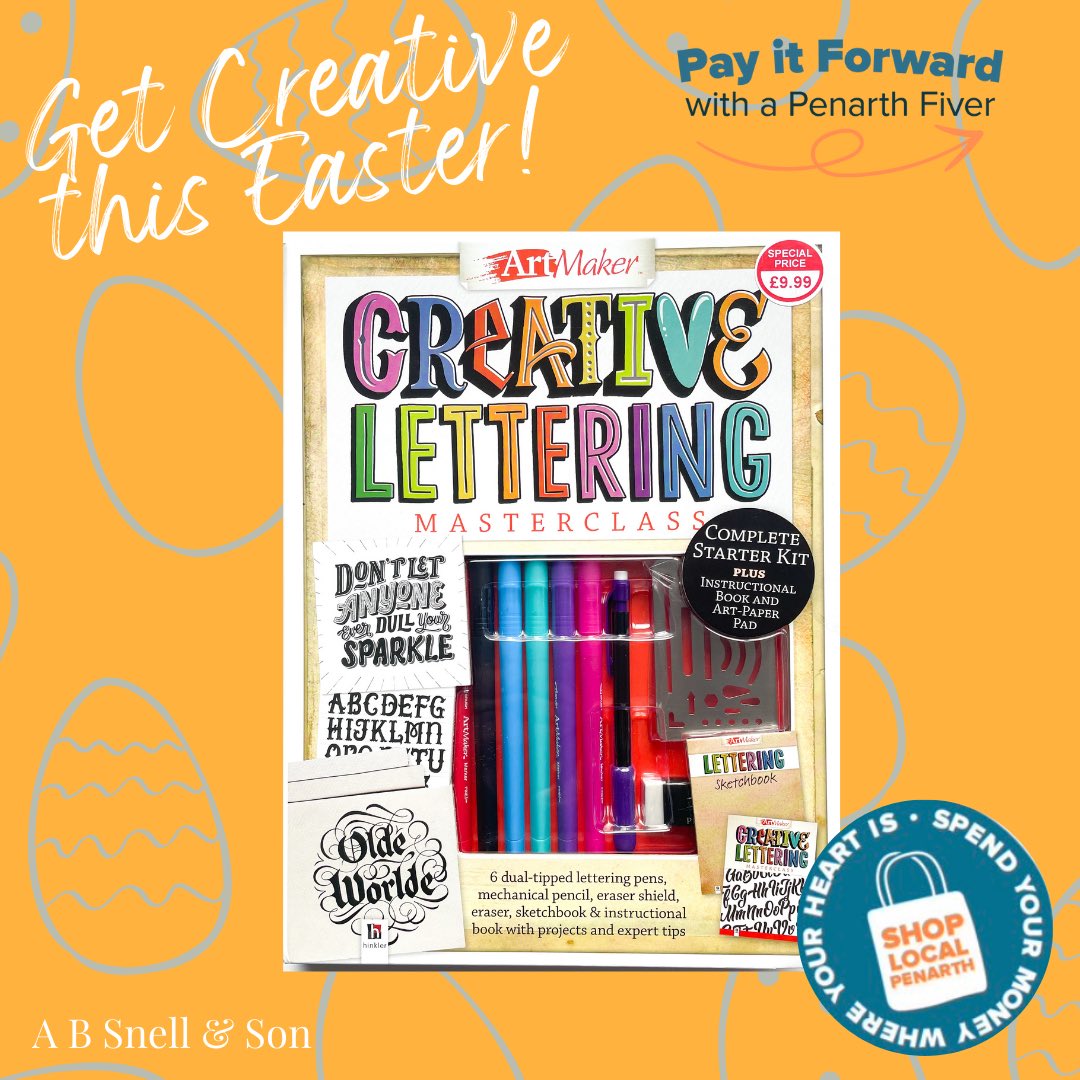 snellspenarth's tweet image. 🌈G E T  C R E A T I V E 🌈 

We have a variety of Art Maker Masterclass sets. Learn a new skill this Easter! 

snellspenarth.com/product-catego…

#art #creativelettering #easteractivities #snells #shoplocalpenarth #penarthfiver #payitforward #wednesdaywisdom #parentsofinstagram #artist