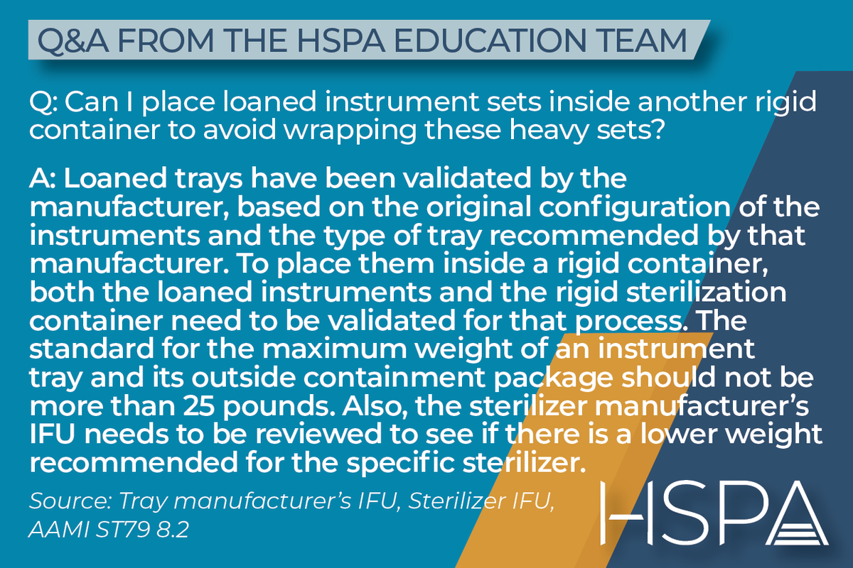 myHSPA's tweet photo. #HSPA #sterileprocessing #sterileprocessingprofessionals #SPD #infectioncontrol https://t.co/AUUS1FgAHn