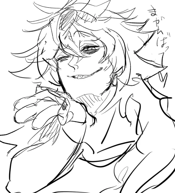 #蝉先生限界原稿チャレンジ
下書き27pまで!あと7p!よくやった私!おやすみなさい!画像は原稿中に休憩時間決めて遊んだ落書き。別ジャンルのやつも書いたけどチキンなので別垢に出したぜ! 