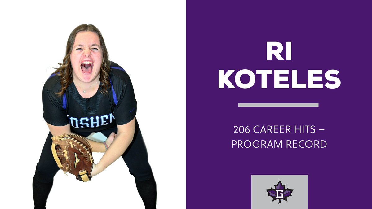 GC_MapleLeafs's tweet photo. No one in @GCMapleLeafs_SB program history has had more hits than Ri Koteles.

She passed the previous record set by Krysten Parson ('02) against Bethel on Tuesday and has 206 in her career! Way to go, Ri! 🙌 https://t.co/f3grHSJ02O